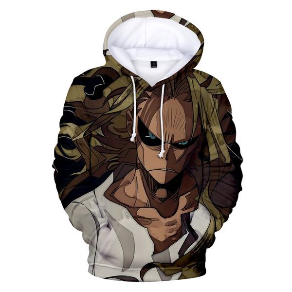 2019 cross-border my hero academia my hero academy 3d digital print hooded sweater, Black