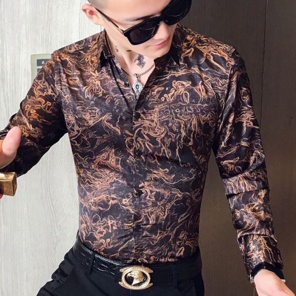 2019 autumn flowers shirts mens fancy camisa floral masculina slim fit korean fashion club outfits blusas social vetement homme, White;black
2019 autumn flowers shirts mens fancy camisa floral masculina slim fit korean fashion club outfits blusas social vetement homme, White;black