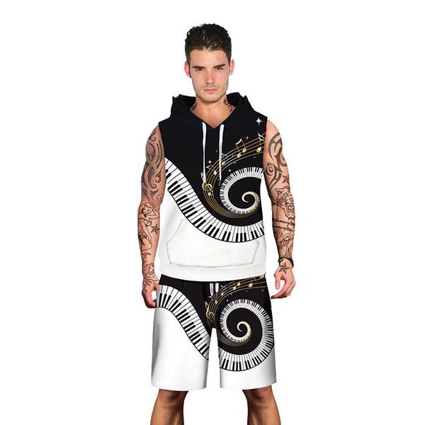 3D Digital Print Sports 2PCS Tracksuits Summer Hooded Sleeveless Shorts Mens Two Pieces Sets Male Clothing 
3D Digital Print Sports 2PCS Tracksuits Summer Hooded Sleeveless Shorts Mens Two Pieces Sets Male Clothing