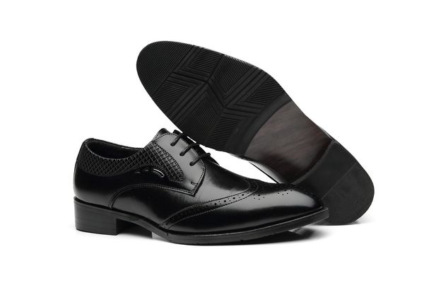 leather shoes business men's formal party wedding brock casual suit increased fashion england, Black
leather shoes business men's formal party wedding brock casual suit increased fashion england, Black