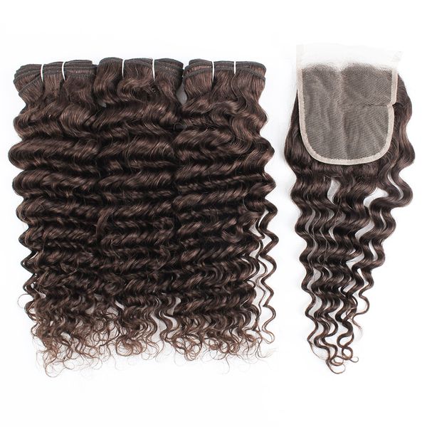 kisshair #2 darkest brown deep wave hair bundles with closure virgin indian human hair wefts with 4*4 lace closure, Black;brown
kisshair #2 darkest brown deep wave hair bundles with closure virgin indian human hair wefts with 4*4 lace closure, Black;brown