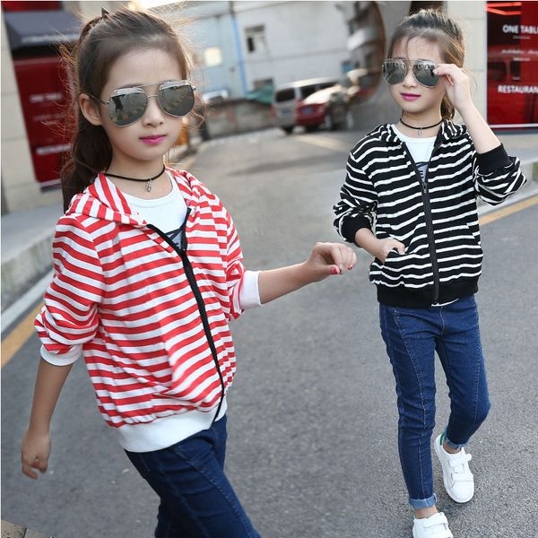 hooded striped autumn jackets for baby big girls long sleeve cotton zipper coats kids outerwear new 2019 children clothing, Blue;gray
hooded striped autumn jackets for baby big girls long sleeve cotton zipper coats kids outerwear new 2019 children clothing, Blue;gray