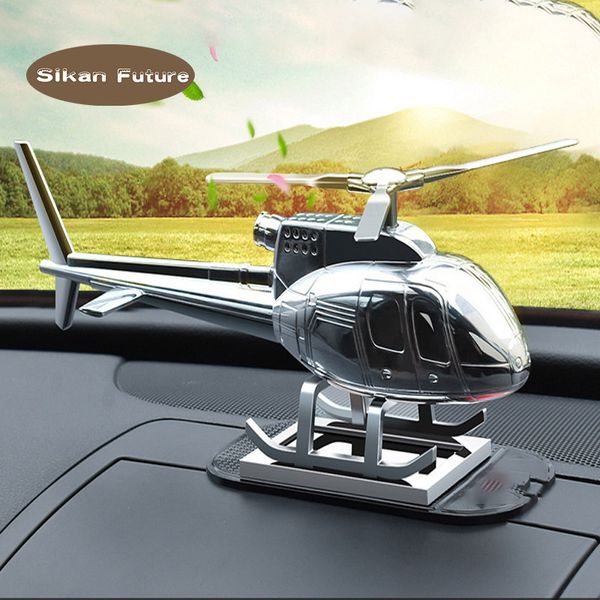 

car supplies creative helicopter aircraft decoration high-grade metal gift solar car perfume fragrance airplane ornament