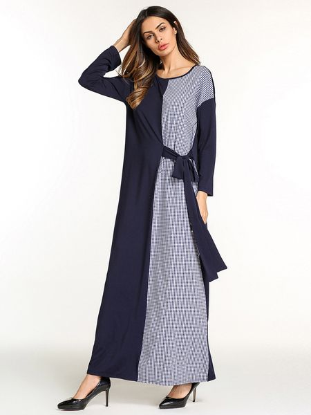 bandage muslim women dress elegant contrast color o neck full sleeve ankle length plaid patchwork maxi loose clothes vestidos, Red
bandage muslim women dress elegant contrast color o neck full sleeve ankle length plaid patchwork maxi loose clothes vestidos, Red