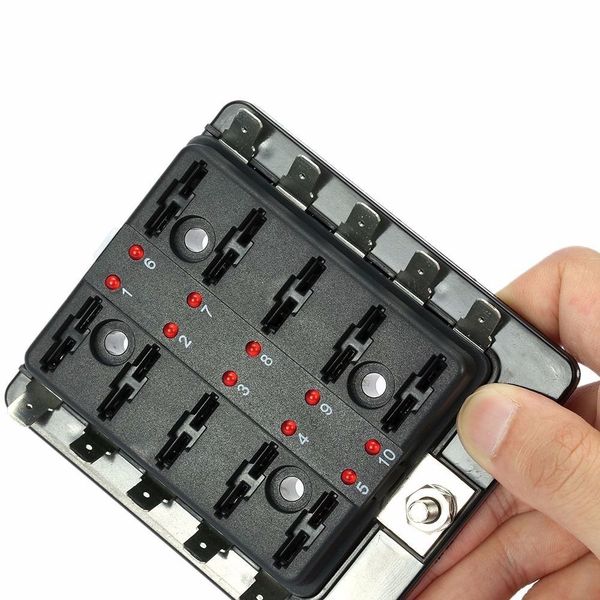 car 10 way blade fuse holder box led illuminated automotive fuse block box 10-32v high quality
car 10 way blade fuse holder box led illuminated automotive fuse block box 10-32v high quality