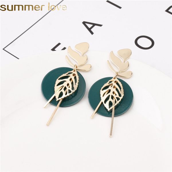2019 new arrival colorful leaf dangle earrings for women simple round metal charm punk drop earring fashion jewelry gift, Silver
2019 new arrival colorful leaf dangle earrings for women simple round metal charm punk drop earring fashion jewelry gift, Silver