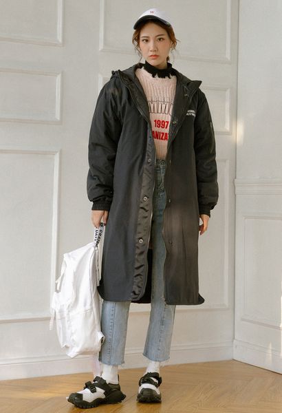 the new korean alphabet pattern is loose thick warm long and medium cotton jacket female winter, Black
the new korean alphabet pattern is loose thick warm long and medium cotton jacket female winter, Black