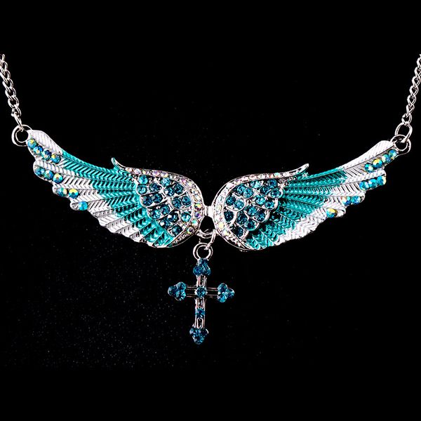 european and american exaggerated neck chain fashion angel wing long pendant necklace wing cross long coat chain clavicle, Silver
european and american exaggerated neck chain fashion angel wing long pendant necklace wing cross long coat chain clavicle, Silver