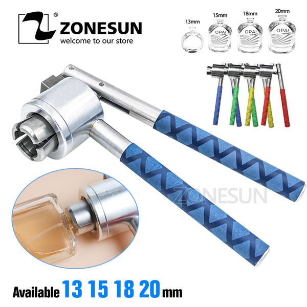 zonesun 13 15 18 20mm manual perfume bottle spray crimping tool bottle vial crimper capping sealing machine 
zonesun 13 15 18 20mm manual perfume bottle spray crimping tool bottle vial crimper capping sealing machine