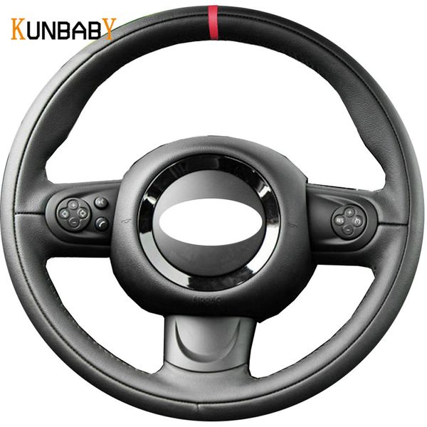 kunbaby car styling black genuine leather car steering wheel cover red color marker on for mini coupe accessories
kunbaby car styling black genuine leather car steering wheel cover red color marker on for mini coupe accessories