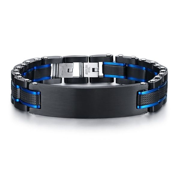 vantage custom mens bracelet heavy punk stainless steel blue black engraving father's dad gifts pulseira masculina, Golden;silver
vantage custom mens bracelet heavy punk stainless steel blue black engraving father's dad gifts pulseira masculina, Golden;silver