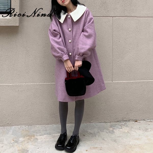 ricinina cute coats for woman long lantern sleeve turn-down collar buttons solid woolen women coats long womens jackets spring, Black
ricinina cute coats for woman long lantern sleeve turn-down collar buttons solid woolen women coats long womens jackets spring, Black