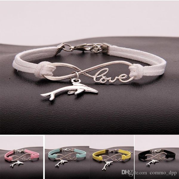 new metal animal dolphin charm bracelets women infinity love velvet string rope warp bangle for men s simple jewelry in bulk, Golden;silver 
new metal animal dolphin charm bracelets women infinity love velvet string rope warp bangle for men s simple jewelry in bulk, Golden;silver