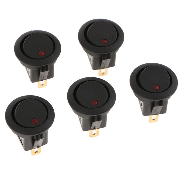 5 pieces round rocker switch 12v 16a on-off toggle switch 3-pin dot led light car truck household appliances
5 pieces round rocker switch 12v 16a on-off toggle switch 3-pin dot led light car truck household appliances
