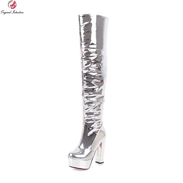 original intention stylish women over-the-knee party boots round toe square heels boots nice silver shoes woman us size 3-10.5, Black
original intention stylish women over-the-knee party boots round toe square heels boots nice silver shoes woman us size 3-10.5, Black