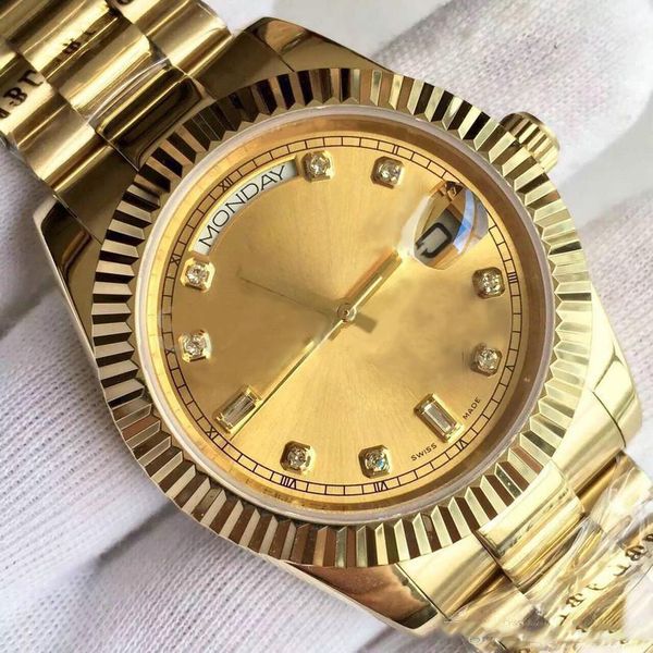 #1388 mens watches date series 18kgold disk diamond inlay 40mm automatic mechanical watch sapphire with the president strap, Slivery;brown
#1388 mens watches date series 18kgold disk diamond inlay 40mm automatic mechanical watch sapphire with the president strap, Slivery;brown