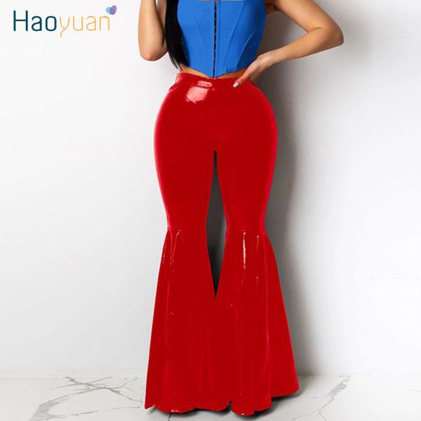 haoyuan pu leather flare pants women fashion stretch party skinny trousers elegant faux leather high waist bell bottom pant, Black;white
haoyuan pu leather flare pants women fashion stretch party skinny trousers elegant faux leather high waist bell bottom pant, Black;white