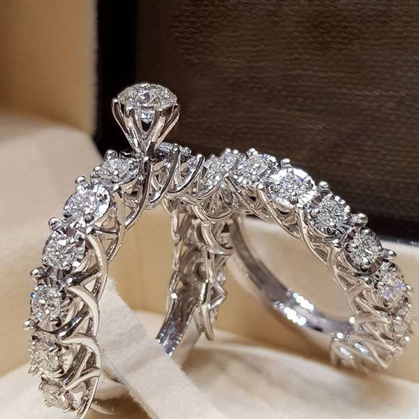 2pcs fashion zircon crystal rhinestone engagement ring for women ladies wedding finger rings jewelry size 6/7/8/9/10, Silver
2pcs fashion zircon crystal rhinestone engagement ring for women ladies wedding finger rings jewelry size 6/7/8/9/10, Silver