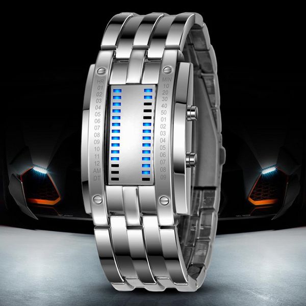 men's watch luxury stainless steel date digital led bracelet sport reloj digital hombre watch wristwatch reloj deportivo, Slivery;brown
men's watch luxury stainless steel date digital led bracelet sport reloj digital hombre watch wristwatch reloj deportivo, Slivery;brown