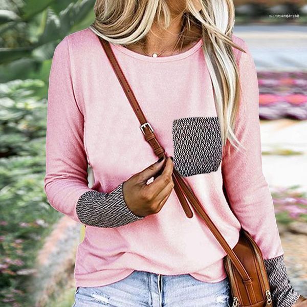 pocket crew neck long sleeve tshirt autumn womens clothing plus size women designer tshirts fashion casual loose panelled, White
pocket crew neck long sleeve tshirt autumn womens clothing plus size women designer tshirts fashion casual loose panelled, White