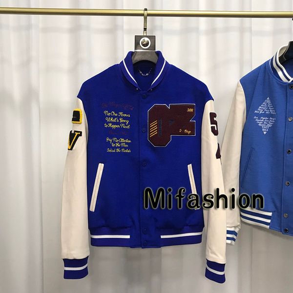 19fw luxury autumn winter pari 1854 oldier badge genuine quality leather wool patchwork ba eball jacket embroidery ca ual women men coat, Black;brown
19fw luxury autumn winter pari 1854 oldier badge genuine quality leather wool patchwork ba eball jacket embroidery ca ual women men coat, Black;brown