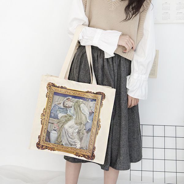 women canvas shoulder bag cupid oil painting shopping bags students books bag cotton cloth handbags classic tote for girls
women canvas shoulder bag cupid oil painting shopping bags students books bag cotton cloth handbags classic tote for girls