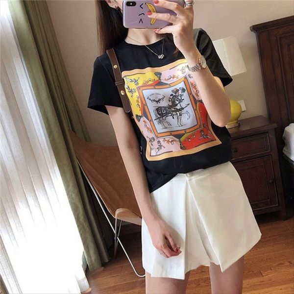 series y and comfortable upper body and t-shirt silk british style mercerized cotton stitching silk t-shirt women's loose slim summer, White
series y and comfortable upper body and t-shirt silk british style mercerized cotton stitching silk t-shirt women's loose slim summer, White