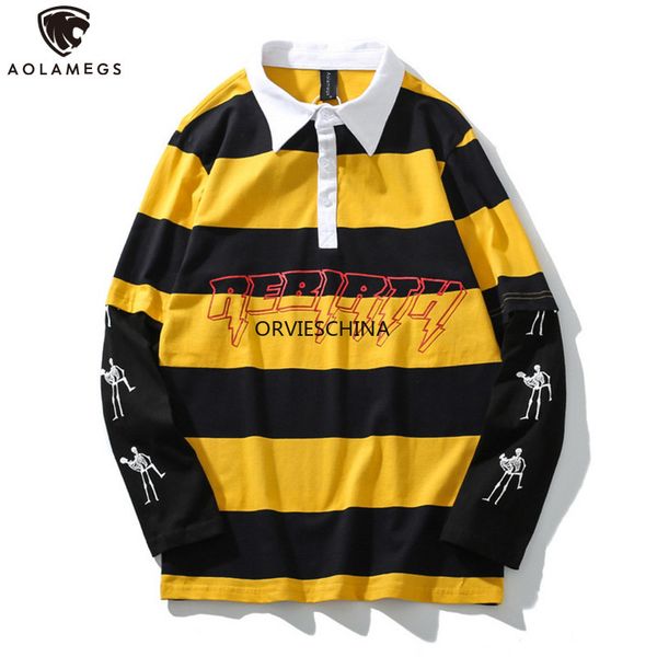 aolamegs sweatshirt men fake 2 pieces men turn-down collar striped print pullover college style harajuku high street sweatshirt, Black
aolamegs sweatshirt men fake 2 pieces men turn-down collar striped print pullover college style harajuku high street sweatshirt, Black
