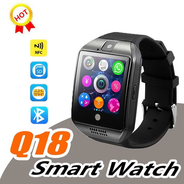 Смарт-часы-телефон Q18 Arc часы Поддержка SIM карт TF GSM Bluetooth SmartWatch Спорт с камерой для i