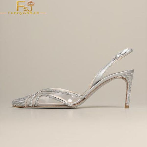 silver clear slingback crystal stilettos high heels women pumps pointed toe large size 14 15 ladies summer fashion new shoes fsj, Black
silver clear slingback crystal stilettos high heels women pumps pointed toe large size 14 15 ladies summer fashion new shoes fsj, Black