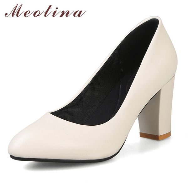 dress shoes meotina women pumps high heels fashion chunky pu leather round toe office lady white 2021 big size 33-43, Black
dress shoes meotina women pumps high heels fashion chunky pu leather round toe office lady white 2021 big size 33-43, Black