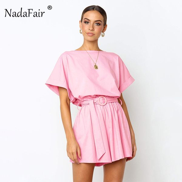 nadafair cotton short sleeve linen women casual playsuits 2019 belt lace up o neck summer rompers women jumpsuit pink black, Black;white
nadafair cotton short sleeve linen women casual playsuits 2019 belt lace up o neck summer rompers women jumpsuit pink black, Black;white