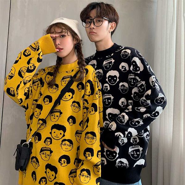 women's sweaters sweethearts outfit fall render pullovers han edition students loose brim long sleeve knit female 2021, White;black
women's sweaters sweethearts outfit fall render pullovers han edition students loose brim long sleeve knit female 2021, White;black