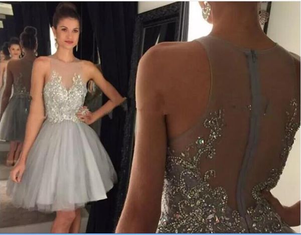 sheer o-neck silver grey homecoming dresses tulle beaded crystal zipper back graduation prom party gowns sleeveless sheer shoulder, Red
sheer o-neck silver grey homecoming dresses tulle beaded crystal zipper back graduation prom party gowns sleeveless sheer shoulder, Red