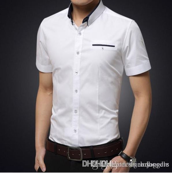 pure colour turn down collar mens casual shirts short sleeve skinny teenager fashion male summer clothing, White;black
pure colour turn down collar mens casual shirts short sleeve skinny teenager fashion male summer clothing, White;black
