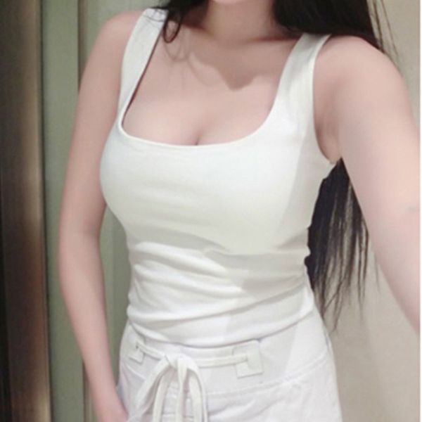 tank for women crop summer cut u neck tank solid slim comfortable sleeveless nightclubs womens vest s, White
tank for women crop summer cut u neck tank solid slim comfortable sleeveless nightclubs womens vest s, White