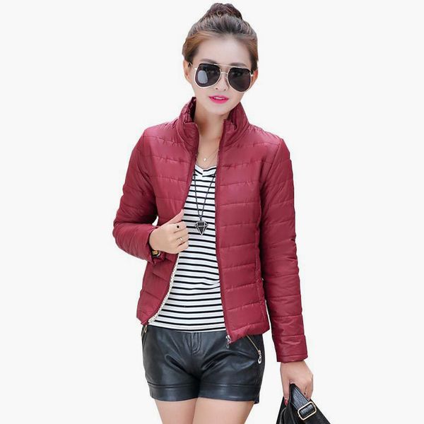 women new fashion solid long sleeve female jacket warm short basic padded ladies casual slim stand collar winter jacket, Black;brown
women new fashion solid long sleeve female jacket warm short basic padded ladies casual slim stand collar winter jacket, Black;brown