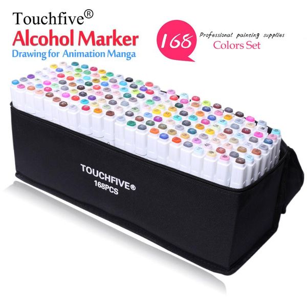 touchfive professional marker 168 colors set brush pen alcoholic oily based ink art marker for manga dual headed sketch markers
touchfive professional marker 168 colors set brush pen alcoholic oily based ink art marker for manga dual headed sketch markers