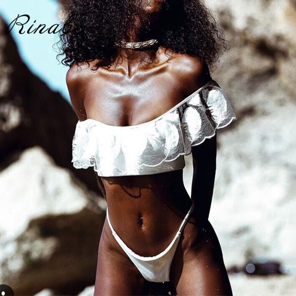 bandeau bikini lace transparent ruffle swimwear female solid white swimsuit women batning suit high cut biquini thong bikini set
bandeau bikini lace transparent ruffle swimwear female solid white swimsuit women batning suit high cut biquini thong bikini set