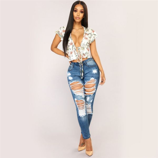fashion ripped jeans for women boyfriends jeans denim hole female mid waist stretch slim plus size pencil pants e21, Blue
fashion ripped jeans for women boyfriends jeans denim hole female mid waist stretch slim plus size pencil pants e21, Blue