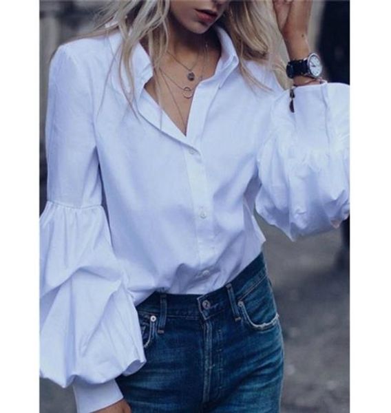 womens designer blouses casual lapel neck long sleeve shirts fashion solid color lantern sleeve shirts womens clothing, White
womens designer blouses casual lapel neck long sleeve shirts fashion solid color lantern sleeve shirts womens clothing, White