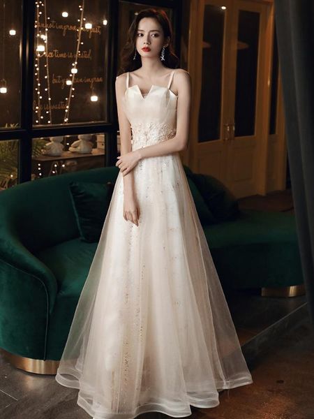party dresses evening dress female 2021 bridesmaid long banquet spaghetti strap appliques a line floor length, White;black
party dresses evening dress female 2021 bridesmaid long banquet spaghetti strap appliques a line floor length, White;black