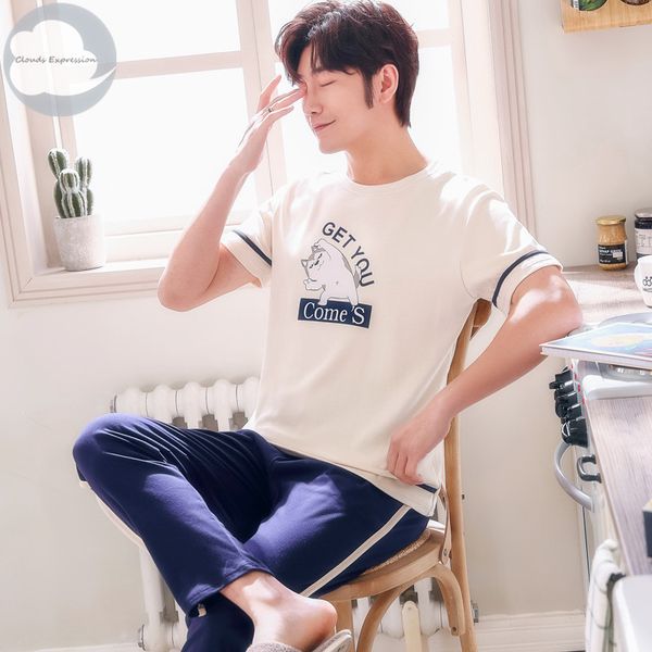 men's sleepwear summer knitted cotton cartoon mens pyjamas pajamas casual short +long pants sets night pijamas 3xl homewea, Black;brown
men's sleepwear summer knitted cotton cartoon mens pyjamas pajamas casual short +long pants sets night pijamas 3xl homewea, Black;brown