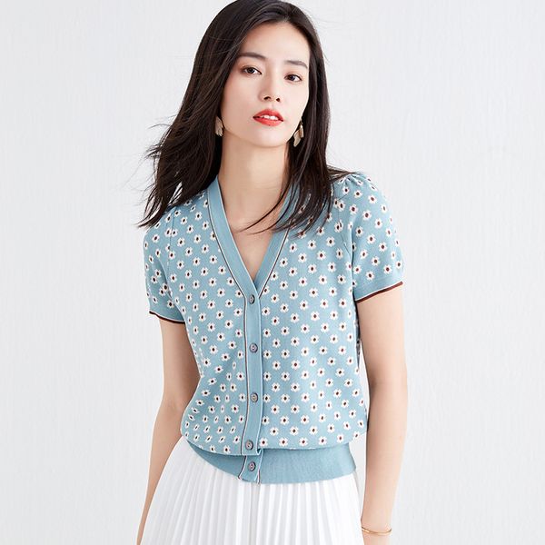 women's fashion v-neck cardigan summer sweater short-sleeved knitted cardigan female 20011, White
women's fashion v-neck cardigan summer sweater short-sleeved knitted cardigan female 20011, White