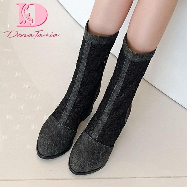 doratasia 2020 large size 43 zip up mid calf boots woman shoes chunky heels platform shoes women boots female, Black
doratasia 2020 large size 43 zip up mid calf boots woman shoes chunky heels platform shoes women boots female, Black