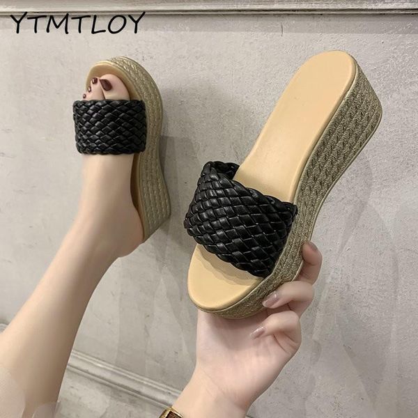 2020 new women non-slip platform shoes summer women shoes braided breathable platform slippers wedge beach slope flops slippers, Black
2020 new women non-slip platform shoes summer women shoes braided breathable platform slippers wedge beach slope flops slippers, Black