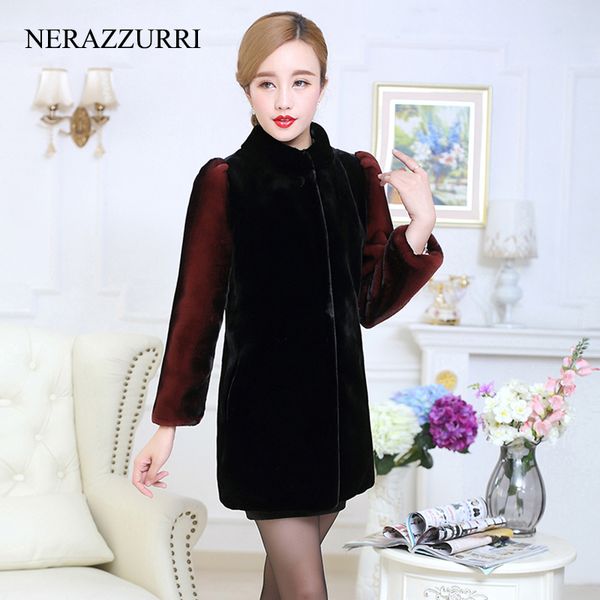 nerazzurri winter faux fur coat women 2019 stand collar puff sleeve slim fit fluffy luxury furry plus size fake fur jacket 5xl, Black
nerazzurri winter faux fur coat women 2019 stand collar puff sleeve slim fit fluffy luxury furry plus size fake fur jacket 5xl, Black