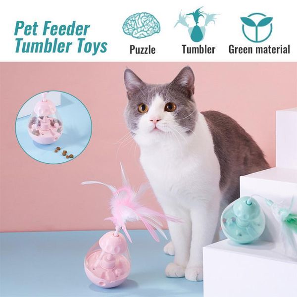 dozzlor pet feeder cat treat interactive toy pets leakage container puppy kitten tumbler toys