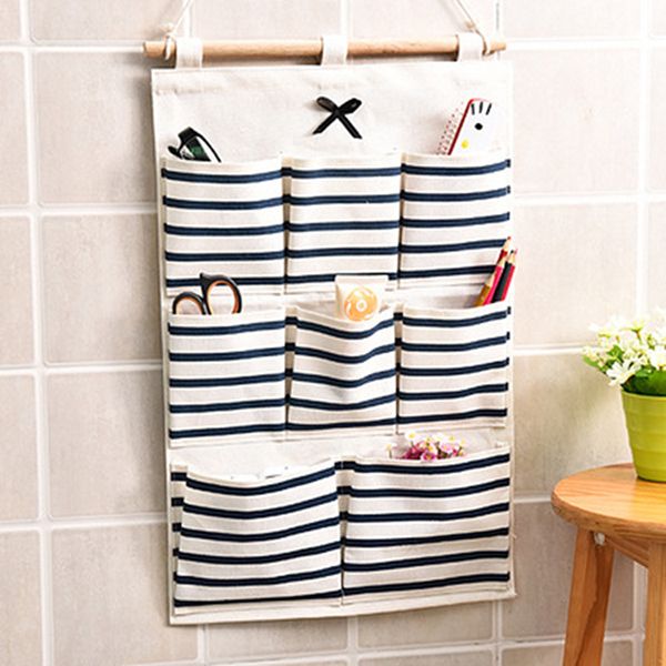multi-pockets striped wall hanging linen cotton storage bag bathroom shelf pouch
multi-pockets striped wall hanging linen cotton storage bag bathroom shelf pouch