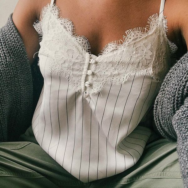 striped women camis v-neck lace tee spaghetti strap button white summer tee office camisole ladies clothing
striped women camis v-neck lace tee spaghetti strap button white summer tee office camisole ladies clothing